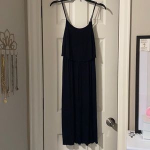 Black midi two tier dress